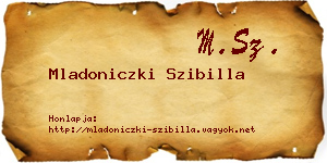 Mladoniczki Szibilla névjegykártya